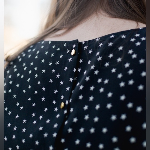 Madewell Star Silk Button Back Dress - Black - Small - Picture 15 of 15